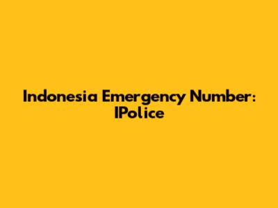 Indonesia Emergency Number: IPolice